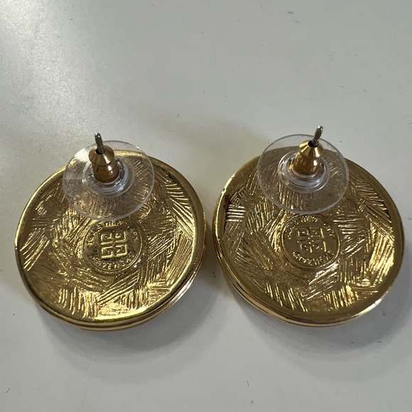 Givenchy vintage logo rare pierced earrings - Picture 3 of 11